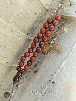 German Cherry Amber Faturan Bakelite Antique Worry Prayer Beads Tesbih Kompoloi
