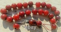 German Cherry Amber Faturan Bakelite Antique Worry Prayer Beads Tesbih Kompoloi