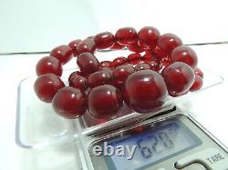 HUGE Luxury 155ct OLD NECKLACE BEADS RED CHERY AMBER IMITATION Bakelit Catalin