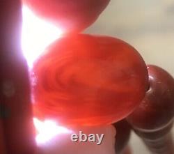 Huge Antique Cherry Amber Marbled Graduated Bead Necklace 98.7 Grammes