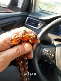 Huge Antique German genuine Faturan cherry amber bakelite Prayer beads 180 gr