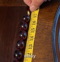 Huge Antique Vintage Cherry Amber Bakelite Necklace 65 Grams