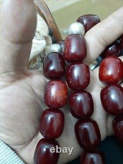 Huge Faturan Bakelite prayer beads TASBIH Genuine vines cherry AMBER 280Gram