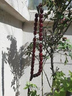 Huge Faturan Bakelite prayer beads TASBIH Genuine vines cherry AMBER 280Gram