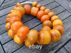 Huge Muslim Antique Natural Amber Cherry Prayer Beads Rosary Tesbih 1.50KG Old