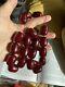 Large Huge Beads Cherry Amber Bakelite Sikma Kehribar Faturan Red 147 Gr