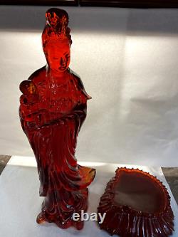 Large Resin Amber (kwan Yin) Guan Yin Goddess -17 Tall