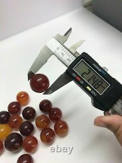Large vintage cherry BAKELITE Chunky Lot 17 Beads OLD 21 mm 119.3 grams