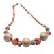 Moroccan Old Berber Natural Coral Silver Beads Necklace, Berber Necklaces