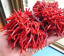 Necklace Genuine untreated red coral branches from Italy, dark oxblood red