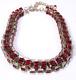 Neiman Marcus Lee Angel Box Link Collar Crystal Baguette Necklace 375 Red Brass