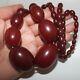 Old Antique Bakelite Cherry''amber'' Beads Necklace (123.5 G.)