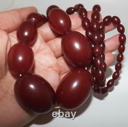 Old Antique Bakelite Cherry''Amber'' Beads Necklace (123.5 g.)