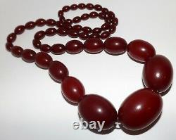 Old Antique Bakelite Cherry''Amber'' Beads Necklace (123.5 g.)