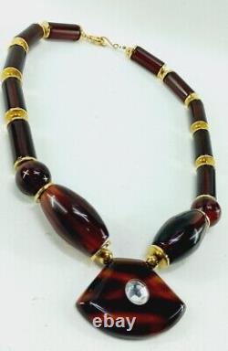 Old Cherry Amber Faturan Bakelite Bead Necklace