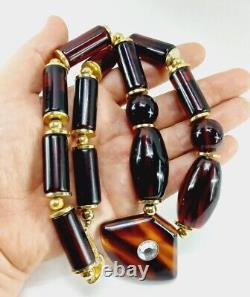 Old Cherry Amber Faturan Bakelite Bead Necklace