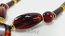 Old Cherry Amber Faturan Bakelite Bead Necklace