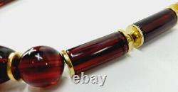 Old Cherry Amber Faturan Bakelite Bead Necklace