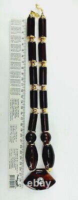 Old Cherry Amber Faturan Bakelite Bead Necklace