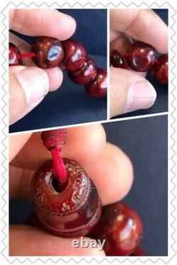 Ottoman Antique Faturan cherry amber bakelite islamic prayer 33 beads 80Grams R