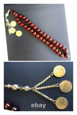 Ottoman Antique Faturan cherry amber bakelite islamic prayer 33 beads 80Grams R