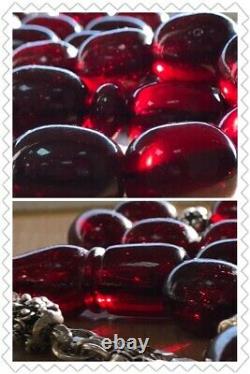 Ottoman Antique Faturan cherry amber bakelite islamic prayer 33 beads 83 Grams R