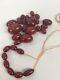 Pretty Vintage Antique Faturan Cherry Amber Bakelite Oval Beads Necklace 50 G