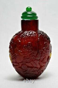 Qing Dynasty Amber character Snuff Bottle