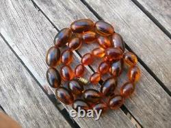 RARE ANTIQUE BAKELITE Islamic Amber Cherry Beads Prayer Rosary Good 68.9Gr Old