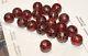 Rare Antique Carved Red Cherry Amber Bead Bakelite Vintage Beads 20 Total