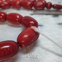 RARE Cherry Carved Opaque Bakelite String Beads Tasbih Jaap Amber Faturan 350g