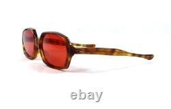 RED 50s FRANCE SUNGLASSES MID-CENTURY CAT EYE AMBER CANDY PARTY FRAME NOS