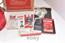 Rare 1972 Coleman 200 A Red Lantern Clean Amber Globe W Original Box & Papers