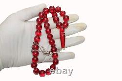 Rare Antique Rosary Faturan German Genuine Cherry Amber Bakelite