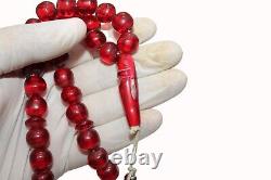 Rare Antique Rosary Faturan German Genuine Cherry Amber Bakelite
