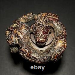 Rare Chinese Amber Dragon Coiled Dragon Han dynasty 206 B. C. 220 A