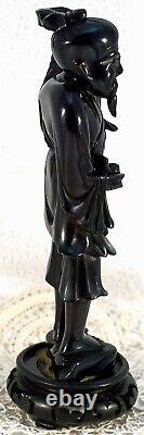 Rare Genuine Cherry Amber Sculpted Old Fisherman with Pipe Figurine / Statue