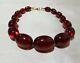 Red Cherry Amber Bakelite, Tested, Antique, Graduated Beads, Art Deco, Big Beads