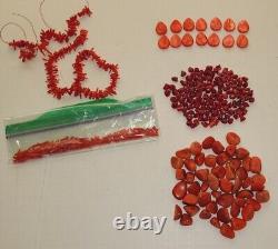 Red Coral Beads Lot Variety 6+ Ounces