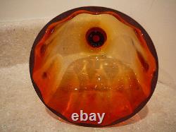 S20 Rare Antique Art Glass Amberina Red Amber Table Bell Butter Cheese Dome Dish