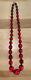 Stunning Heavy Vintage Graduated Cherry Amber Bead Necklace 24 121.9 Grams
