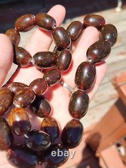 Stunning Natural Cherry Amber Faturan Beads Necklace Graduating Vintage EUC HTF