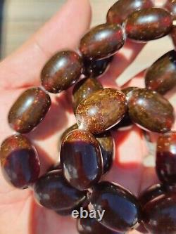 Stunning Natural Cherry Amber Faturan Beads Necklace Graduating Vintage EUC HTF