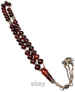 Super Rare Antique Natural Baltic Amber Beads Rosary (NATURAL)