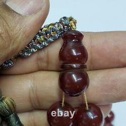 Tested German Antique 33 amber bakelite Prayer Beads cherry faturan Catalin