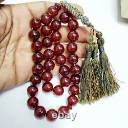 Tested German Antique 33 amber bakelite Prayer Beads cherry faturan Catalin