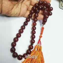 Tested German Antique 33 cherry faturan amber bakelite Prayer Beads Catalin