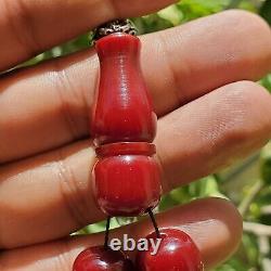 Tested original German Antique 33 cherry faturan amber bakelite Prayer Beads