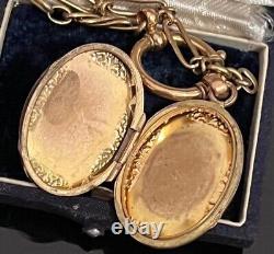 Unique Victorian Antique Cameo Coral Gold Plated Photo Locket Pendant