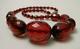 Vintage Cherry Amber Bakelite Oval Faceted Bead Necklace 1920s Art Deco 56gm